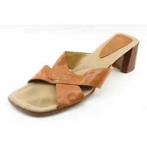 Enzo Angiolini Size 7.5 M Brown Slide Leather Women Sandal Shoes - Picture 1 of 7