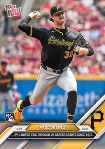2024 TOPPS NOW MLB ROOKIE CARD PITTSBURGH PIRATES PAUL SKENES #739 2nd LOW ERA - Picture 1 of 1