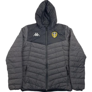 Kappa Men's Puffer Jacket Hooded Badge Logo Grey Black Small - Picture 1 of 7