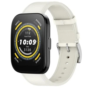 For Amazfit Bip 5 / GTR 4 Press Button 22mm Leather Watch Band(White) - Foto 1 di 1