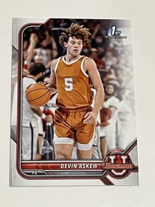 2021-22 Bowman University Basketball #25 - Devin Askew - Texas Longhorns - Picture 1 of 2