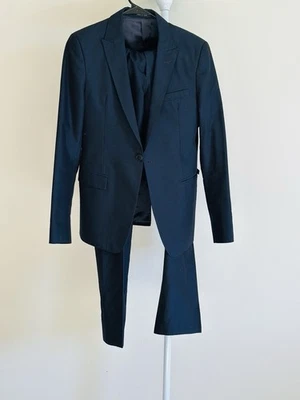 Traje para hombre Emporio Armani David Line - Hecho en Italia - Azul marino - Calce ajustado Foto 1 de 2