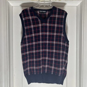 Vintage Polo Golf by Ralph Lauren 55% Leinen/45% Baumwolle Pullover Weste Medium - Bild 1 von 9