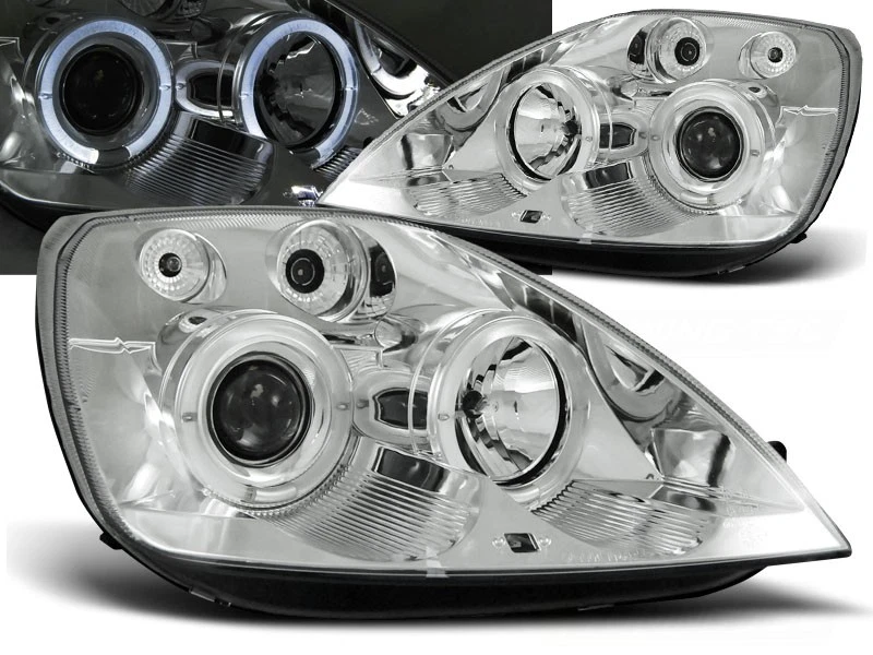 faros para FORD FIESTA MK6 2002 2003 2004 2005 ojos de ángel cromo LHD Foto 1 de 1