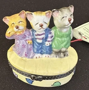 3 Kätzchen mit verlorenen Fäustlingen Schmuckschatulle - Bild 1 von 6