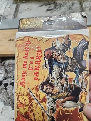 Invitaciones de fiesta de cumpleaños vintage Piratas del Caribe sello Disney nuevas con etiquetas Foto 1 de 2