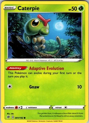Caterpie 001/192 Common Regular SWSH02: Rebel Clash NM - Image 1 of 2