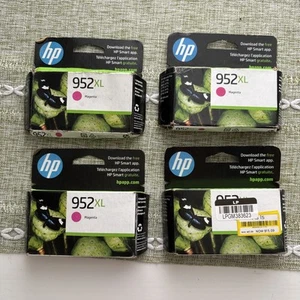 HP 952XL Magenta High Yield Ink Cartridge New but Expired: 2023 & 2024. Lot of 4 - Picture 1 of 4