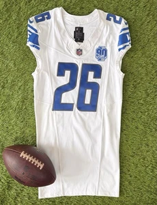 Camiseta de fútbol americano 40 de los Detroit Lions Jahmyr Gibbs auténtica emitida por el equipo Pro Cut 2023 - Imagen 1 de 8