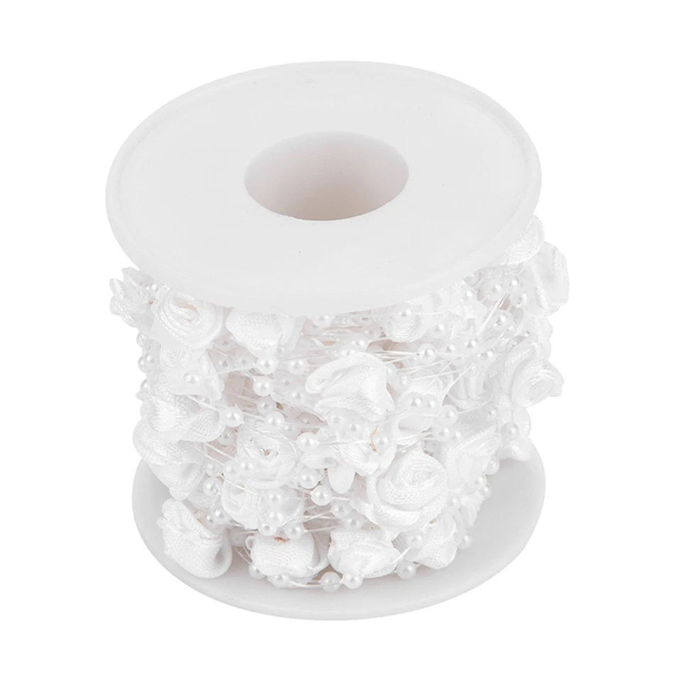 (Weiss)10 M Rose Künstliche Perlengirlande Drahtperlen Girlande Schnur DIY - Bild 1 von 4