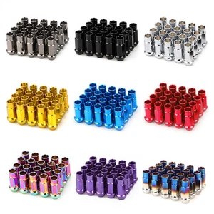 M12x1.25 48mm 20*Stahl Radmuttern Lug Nuts mit Steckschlüssel,offenem Ende Konus - Picture 1 of 39