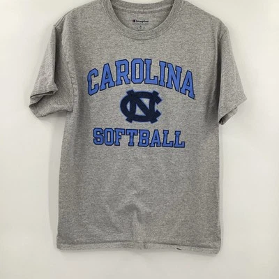 Camiseta masculina Champion Carolina softball manga curta UNC Tarheels cinza médio - Imagem 1 de 4