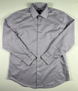 Pronto Uomo Men’s 16.5 32/33 Purple Textured Non-Iron Slim Fit Dress Shirt - Picture 1 of 21