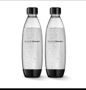 Sodastream Bottiglia di Carbonatazione Nera Slim 1 L Confezione Doppia 33,8 once, - Foto 1 di 2
