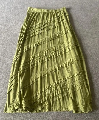 Soft Surroundings Women S Green Tiered Ruffle Maxi Skirt Boho Peasant Gypsy EUC Foto 1 de 4