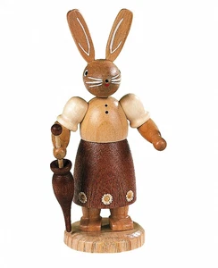 Lapin de Pâques, femme, hauteur 11 cm, Erzgebirge originale de M.. MU 42108 neuf - Photo 1 sur 1