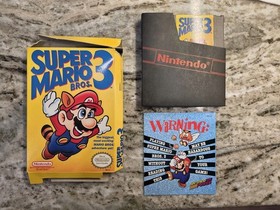 Vintage Super Mario Bros. 3 (NES, 1990) Authen. Nintendo Cartridge, Box, Sleeve 