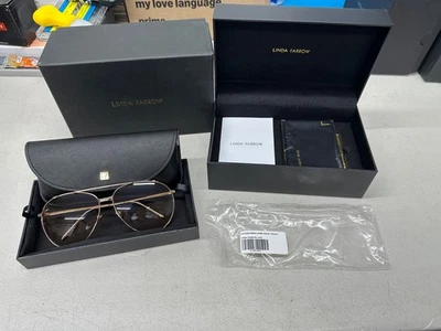 Linda Farrow LFL425 Aviator Sunglasses Rose Gold / Peach - Image 1 of 4