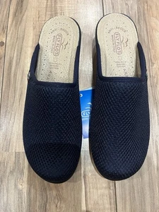 Fly Flot Clogs Navy Blue Mesh Italy Slip On Shoes Mules Sandals Anti Shock UK 8 - Picture 1 of 7
