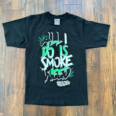 Camiseta Smoke Weed All I DO Estilo Vintage Negra Divertida Stoner Rap Música Banda Punk Foto 1 de 4