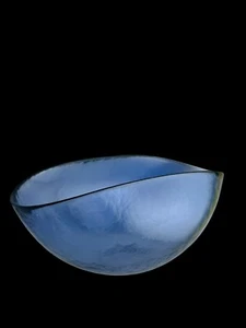 yalos casa murano glass Happy Fruit Bowl Blue. 6 1/2” Free Shipping - Picture 1 of 3