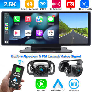 10.2" Screen Car DVR Backup Dash Camera CarPlay Phonelink For Truck RV Motorhome
