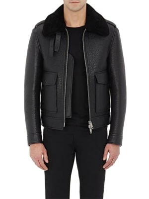 Leather jacket men vintage bomber Fur Style 2024 Design - Image 1 of 4