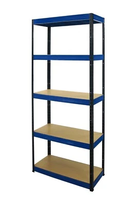 MODO24 Metallregal Werkstatt-Schwerlastregal SCHWARZ BLAU 196cm Breiten ab30-120 cm/HBN