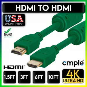 Grün HDMI Kabel 4K HDMI Kabel M auf M UHD 3D ARC Ethernet Kanal für PC XBOX PS5 - Bild 1 von 9
