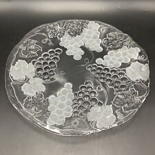 Fruit Design Serving Platter Glass Tray Grapes On Vine Design 14 5/8”
