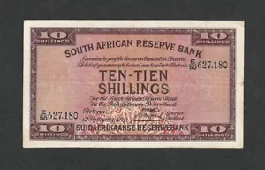 SOUTH AFRICA 10 SHILLINGS 1940 P-82d.2 BEAUTIFUL NOTE VF++ RARE - Picture 1 of 3