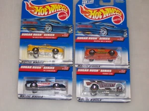 Hot Wheels 1997 Sugar Rush KOMPLETTSATZ 4 95 MUSANG 95 CAMARO FUNNY CAR MX-5 - Bild 1 von 2