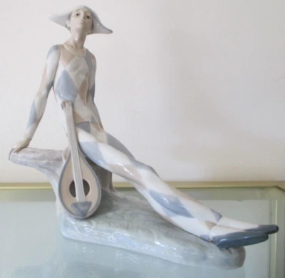 Arlequin en porcelaine grande statuette Zaphin by LLADRO superbe rare figurine - Photo 1/4