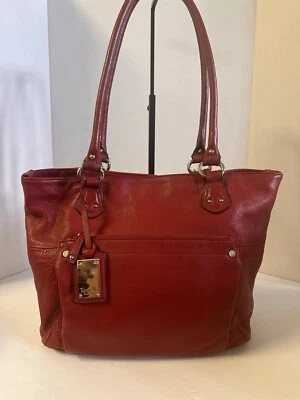 Bolso de Mano Tignanello Cuero Guijarro Rojo Bolso de Hombro Hobo Bolso de Mano Cartera Foto 1 de 4