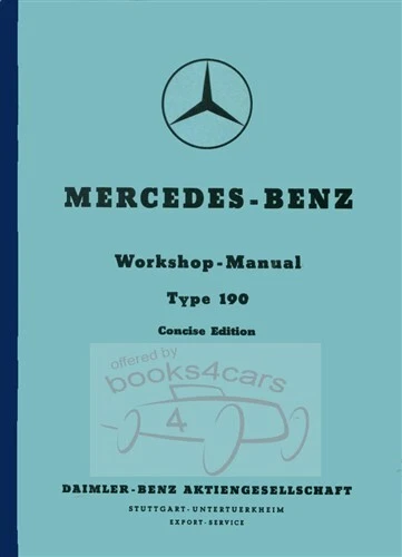 MERCEDES TALLER MANUAL SERVICIO REPARACIÓN 190 190 190SL 180 220SE 190 SL LIBRO Foto 1 de 1