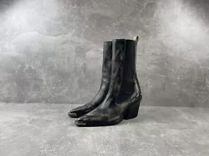 Bronx Maison Margiela Style Opium Faded White/Black Womens Hi Heel Boots Size 40 - Picture 1 of 15