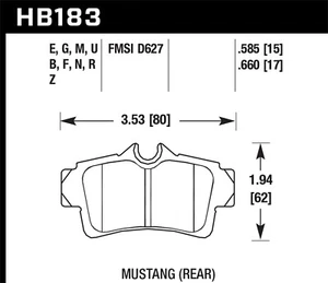 Hawk Performance HB183F.585 HPS Disc Brake Pad Fits 94-04 Mustang - Picture 1 of 2