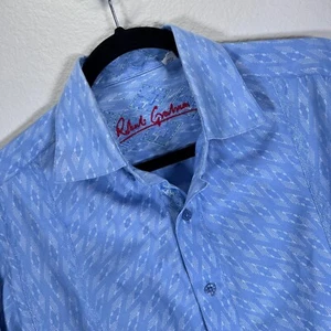 Robert Graham Button Down Shirt Diamond Pattern Long Sleeve embroidered Medium - Picture 1 of 11