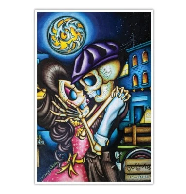 Black Market Art Moonshine Dave Sanchez Day of the Dead Love 打印平版画 — 第 1/4 张图片