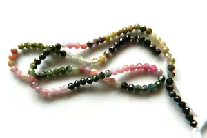Tourmaline, Micro Faceted 3mm Approx Round Beads, Mixed Colours, 32cm Strand - Picture 1 of 1