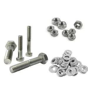 1/4 5/16 3/8 7/16 1/2" UNC HEXAGON BOLTS NUTS WASHERS PART THREADED ZINC PLATED - Picture 1 of 8