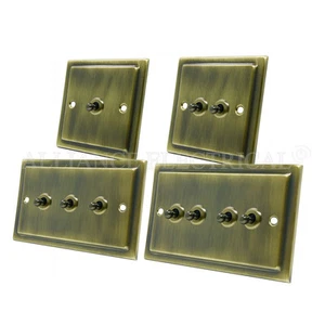 Victorian Antique Brass Toggle Switch - 10A 1G 2G 3G 4G 2 Way Dolly Light Switch - Picture 1 of 6