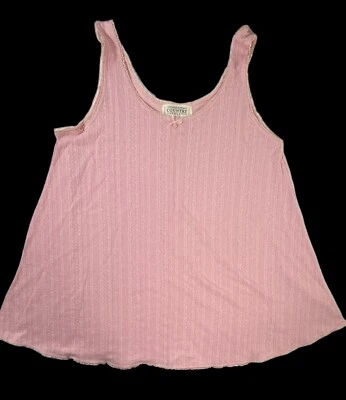 Camisa de Noche Victoria’s Secret De Colección L Rosa Floral Cottagecore Camisa para Dormir Camiseta sin Mangas Foto 1 de 4