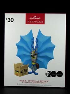 HALLMARK KEEPSAKE (2023) WILE E. COYOTE AS BATMAN - XMAS TREE ORNAMENT - NEW - Picture 1 of 9