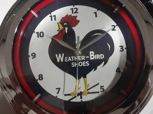 Weather- Bird shoe Lighted Neon Clock 12 inch diameter/ Sign rooster - Picture 1 of 11