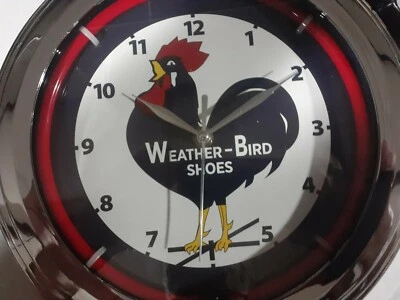 Clima-Zapato Pájaro Iluminado Neón Reloj 12 Pulgadas Diámetro/Señal Gallo Foto 1 de 4