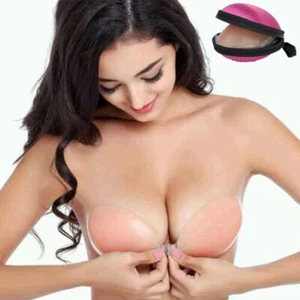 Invisible Backless Up Bras Adhesive Gel Push Silicone Self Strapless Stick - Picture 1 of 13