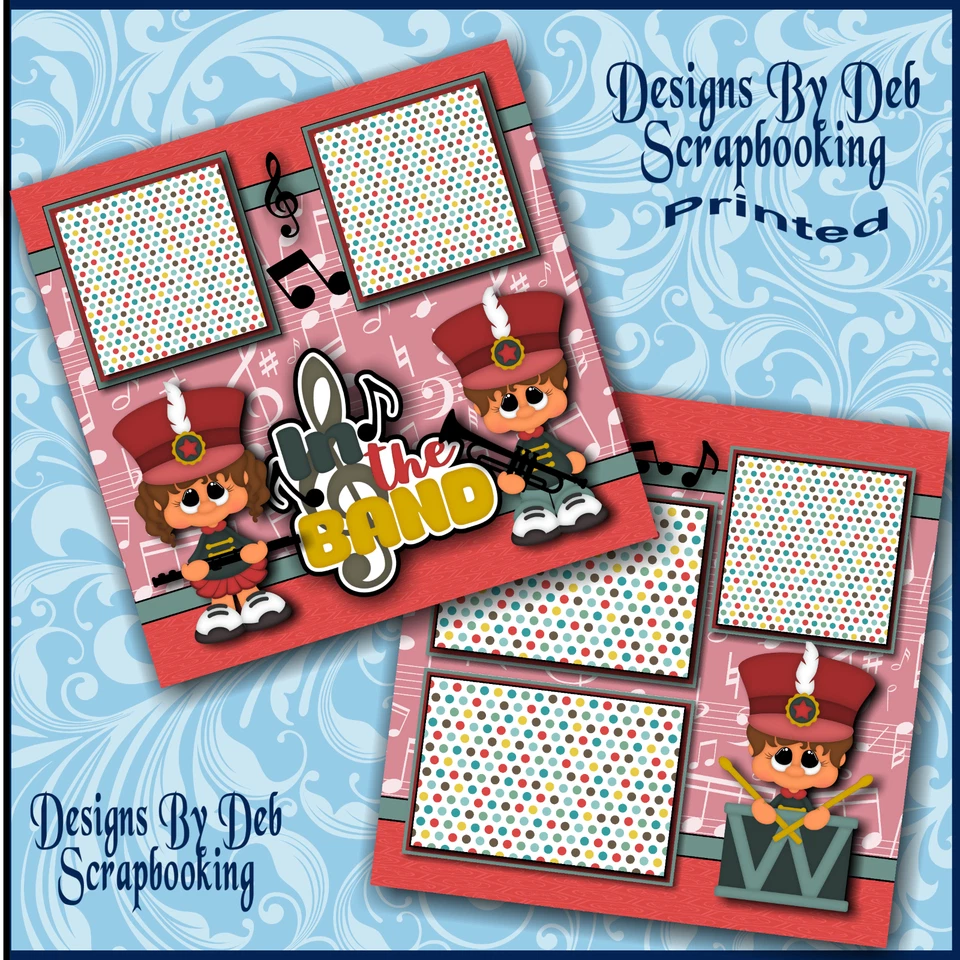 Páginas de álbum de recortes prefabricadas IN THE BAND diseño impreso DBDS Foto 1 de 3