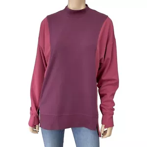 Sudadera Athleta Mujer Púrpura Mangas Largas Dos Tonos Cuello Simulado Talla M Nueva Sin Etiquetas - Imagen 1 de 11