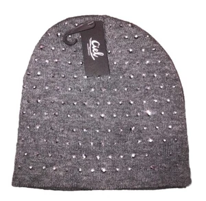 Ciel Collections Beanie Damen grau Strickmütze Nieten One Size NEU - Bild 1 von 5